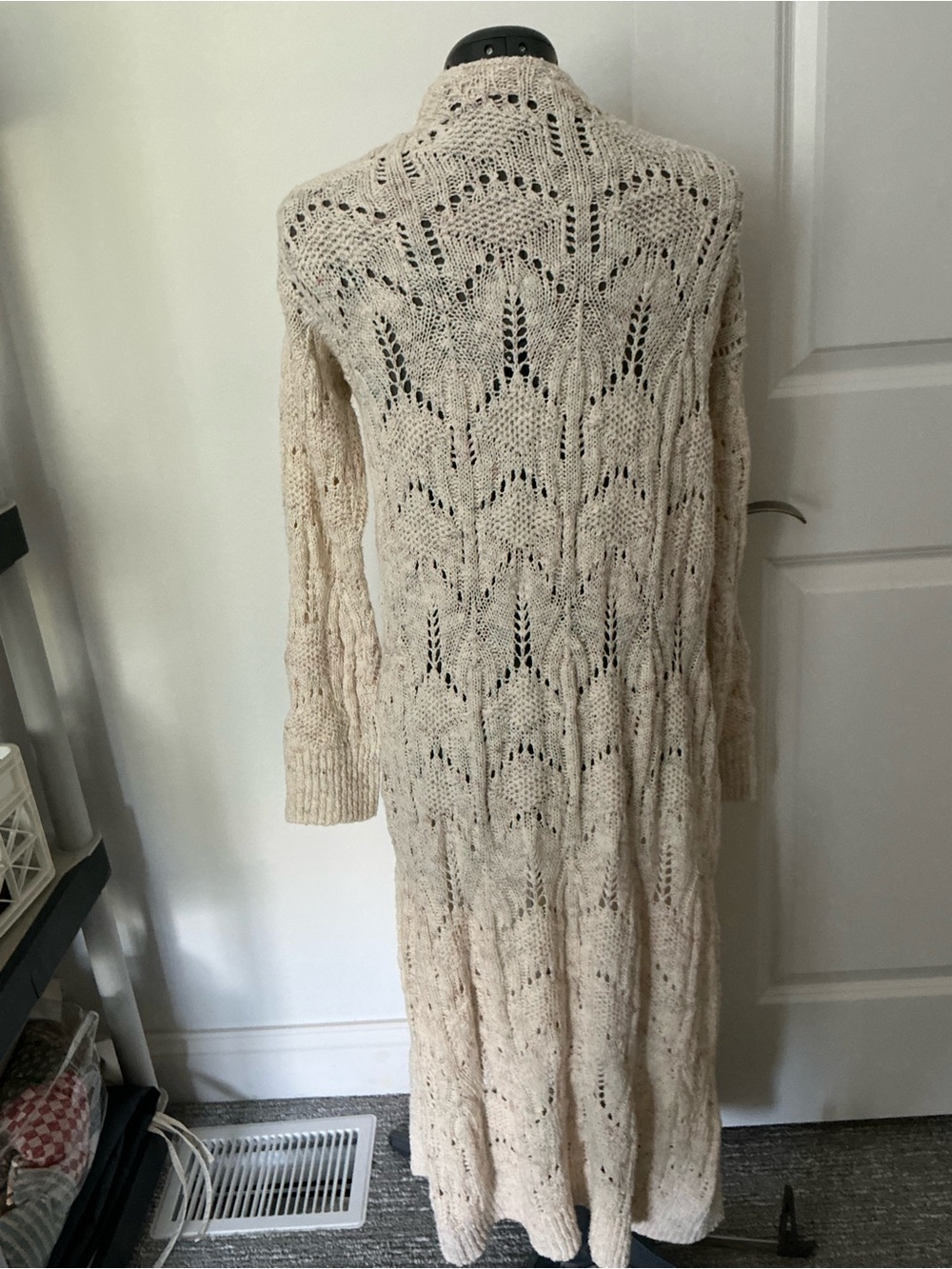 Pilcro Ivory Speckled Knit Boho Maxi Duster Cardigan XS - Picture 3 of 8